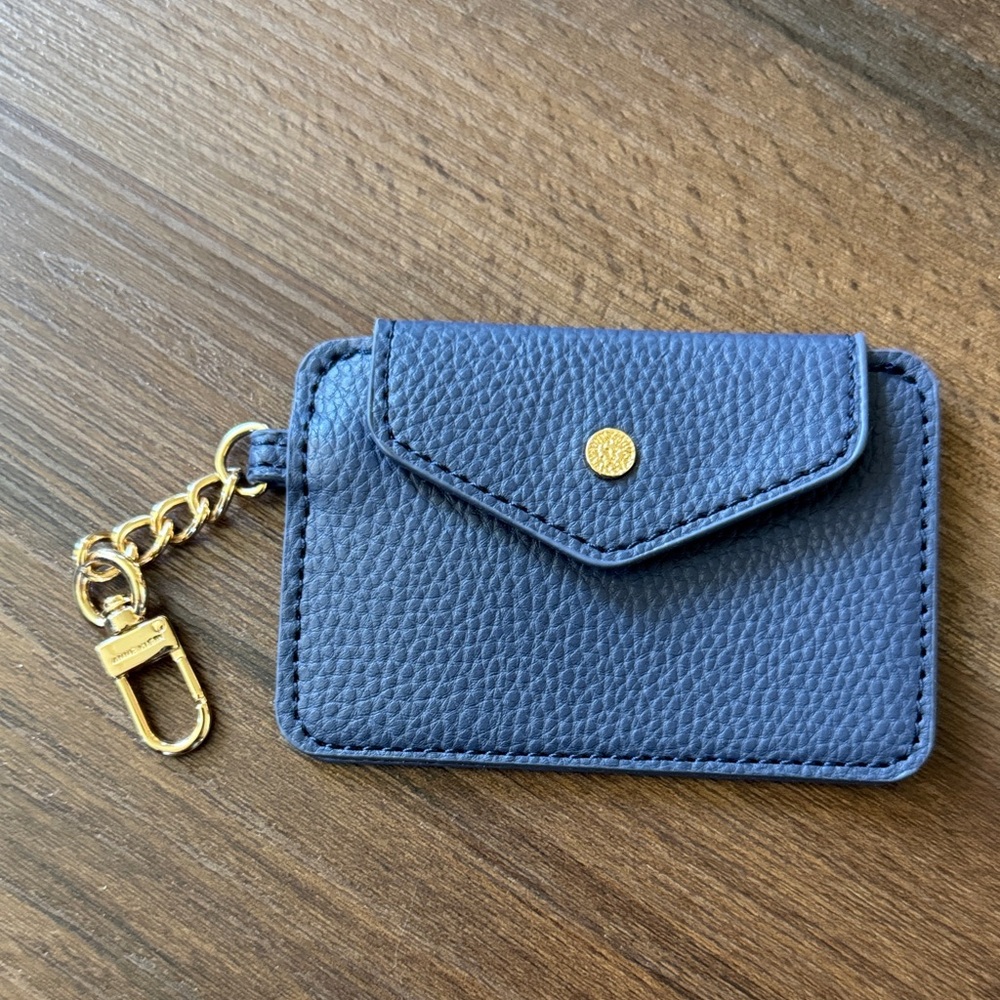 Anne Klein Blue Leather Keychain Card Wallet